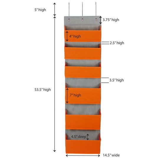 Household Essentials 4.7ft. 6-Pocket Over the Door Pocket Organizer